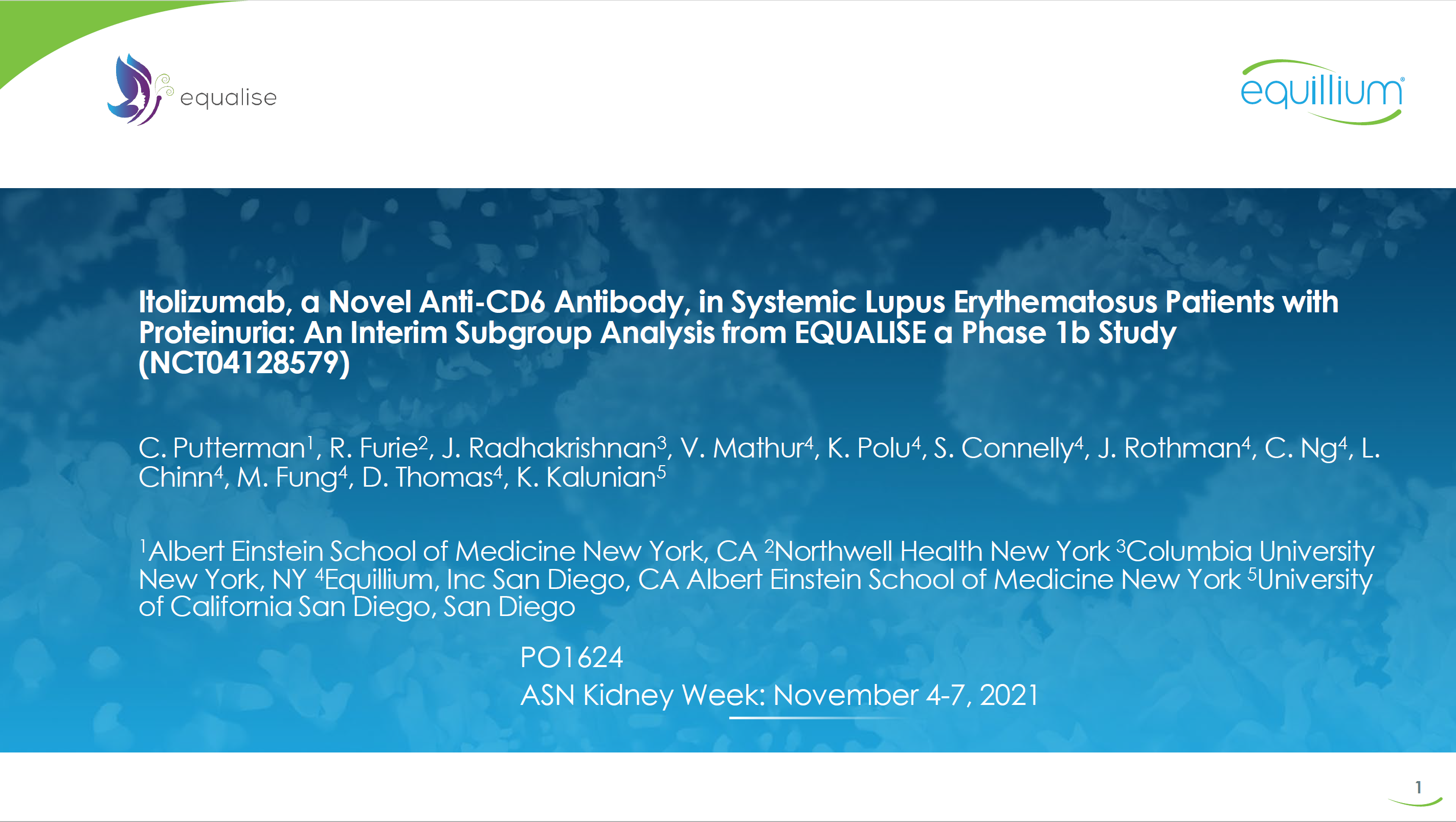 Equillium Itolizumab, a Novel AntiCD6 Antibody, in Systemic Lupus