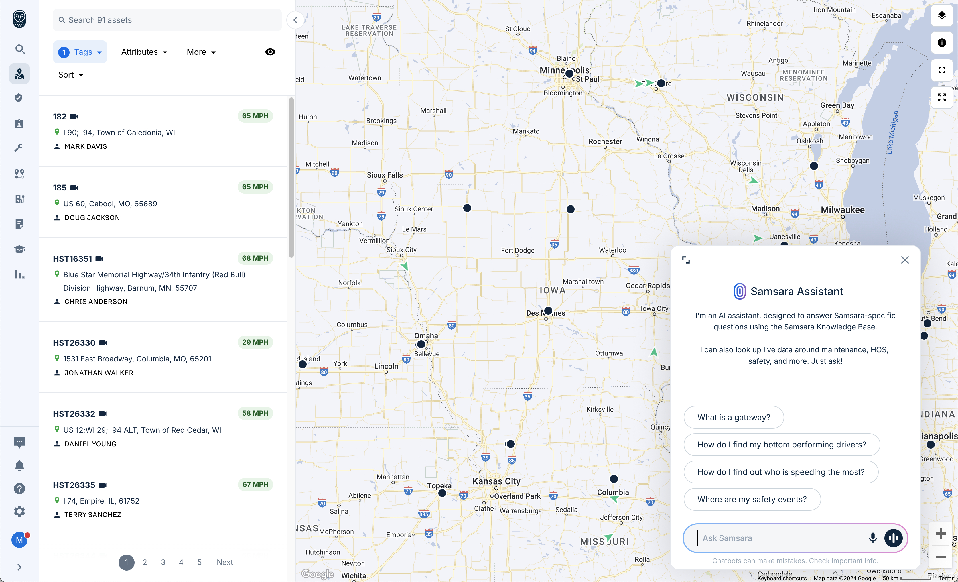 Samsara Assistant is an interactive generative AI tool that empowers operations teams with critical, timely information at their fingertips. (Graphic: Business Wire)